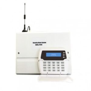 Centrale d'alarme anti intrusion avec ecran LCD, 8 zones câblées + 22 zones sans fil, alarme double réseau (GSM + PSTN)