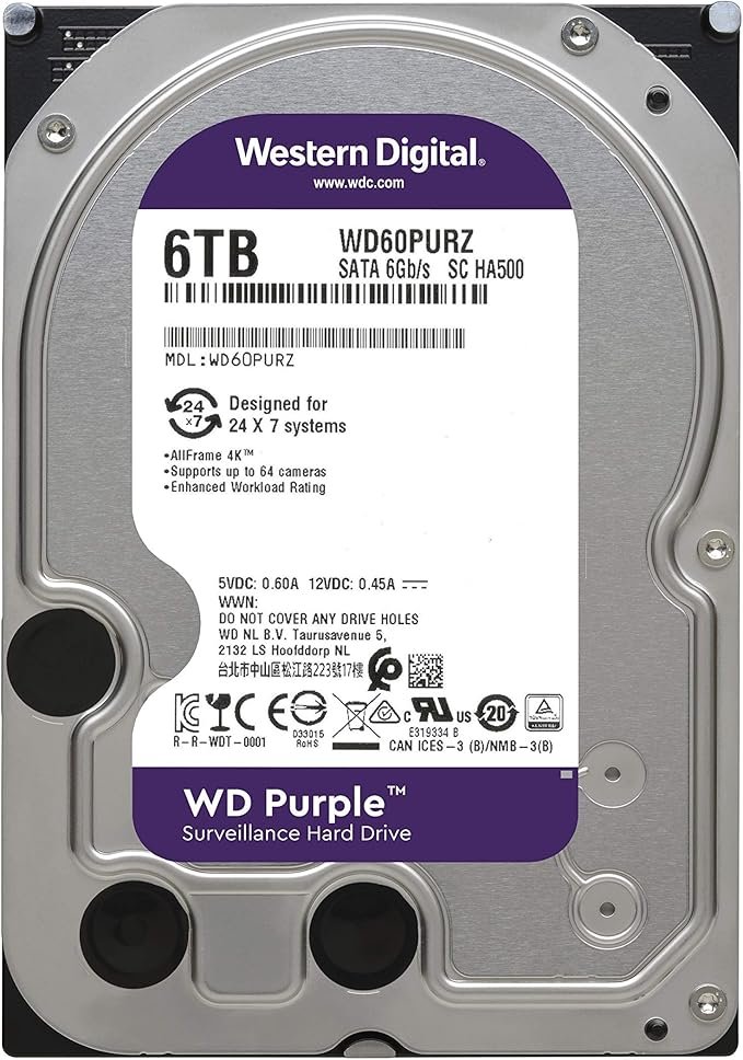 DISQUE DUR WESTERN DIGITAL 6TB/ WD PURPLE