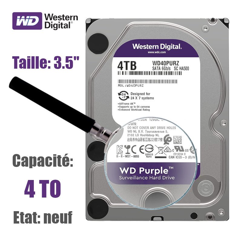 Disque dur 4 To - Pour videosurveillance - Western Digital – Image 2