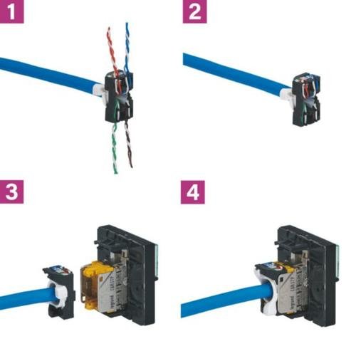 PRISE RJ 45 CAT. 6 UTP BLANCHE 2M LEGRAND MOSAIC – Image 2